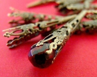 Wholesale 100pcs 42mm Antique Bronze Filigree Cone Bead Caps A033