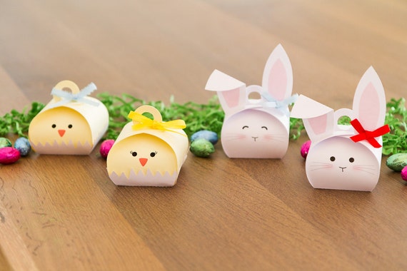 Download Easter Favor Boxes Treat Boxes Bunny and Chick Set of 8