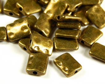 10 or 25 Pcs - 10x8x3mm Bronze Rectangle Spacer Beads - Antique Bronze Metal Spacers - Jewelry Supplies - Jewelry Making