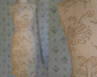 1950s ivory and gold wiggle dress