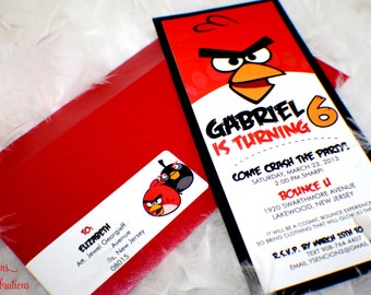 Angry Birds Invitations | Angry Birds Birthday Invitations | Angry Birds Party | Boy birthday invitations | Boy Birthday Party | Custom