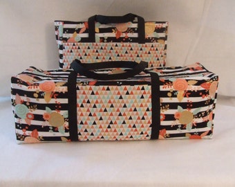 Silhouette Cameo 3 Carrying Case / Cricut Explore Air / Cricut Maker / Accessory Bag / Accessory Bag / Mint, black Coral Floral Print