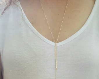 Gold Labradorite Y Necklace, Long Gold Y Necklace, Layering Necklace, Gemstone Necklace