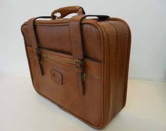Vintage Retro 70s Lancel Suitcase. Overnight Case. With Key