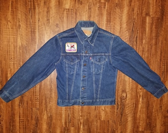 Single Stitch 70s LEVIS 70505 0217 Denim Jacket w/ KAWASAKI Patches