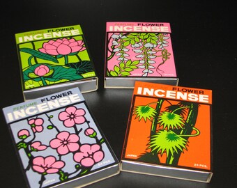 vintage perfume flower boxed incense cones NOS 1960's
