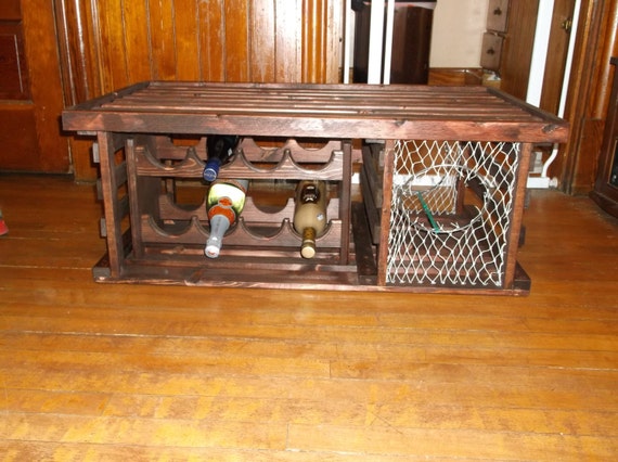 Lobster Trap Coffee Table WINE RACK Made In USA