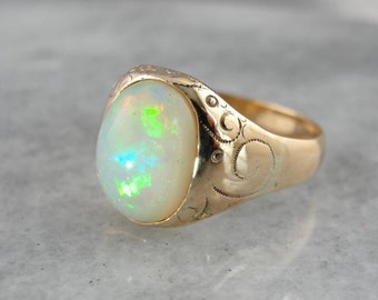 Ethiopian Opal And Antique Victorian Rose Gold Ring 0P8URX-P