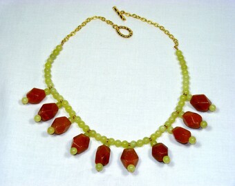 Adventurine and Lemon Jade Necklace
