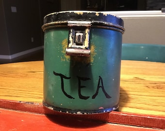 Vintage Painted Tea Canister