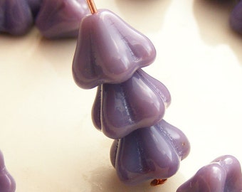 Czech Glass Bell Flower Beads 8x6mm Opaque Purple (15pk) SI-8x6F-OP