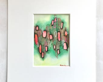 5x7 Watercolor painting matted to an 11 x 14