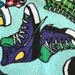 Converse Snuggle Flannel Fabric high top shoes turquoise purple green by the yard