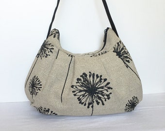 Pleated Bag // Shoulder Purse - Dandelion Black Denton