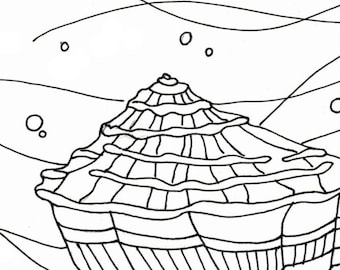 Beach Sunrise coloring page embroidery pattern beach art