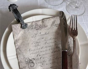 Vintage Look Napkin with French Text