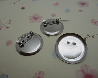 50pcs silver gray color metal brooch pin back with 20mm glue pad , HA150