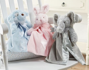 Monogram Plush Skirted Lovie, Name Baby Lovie, Puppy lovie, elephant lovie, baby lovie, baby security lovie, baby blankie