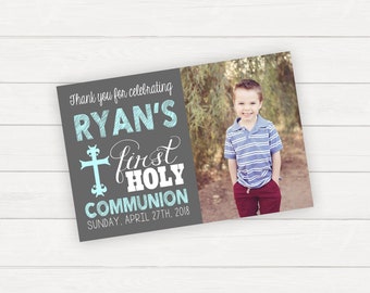Communion Thank You Cards First Holy Communion 1st Holy Communion Religious Thank You Cards Baptism Thank You Cards Kids Thank You Cards