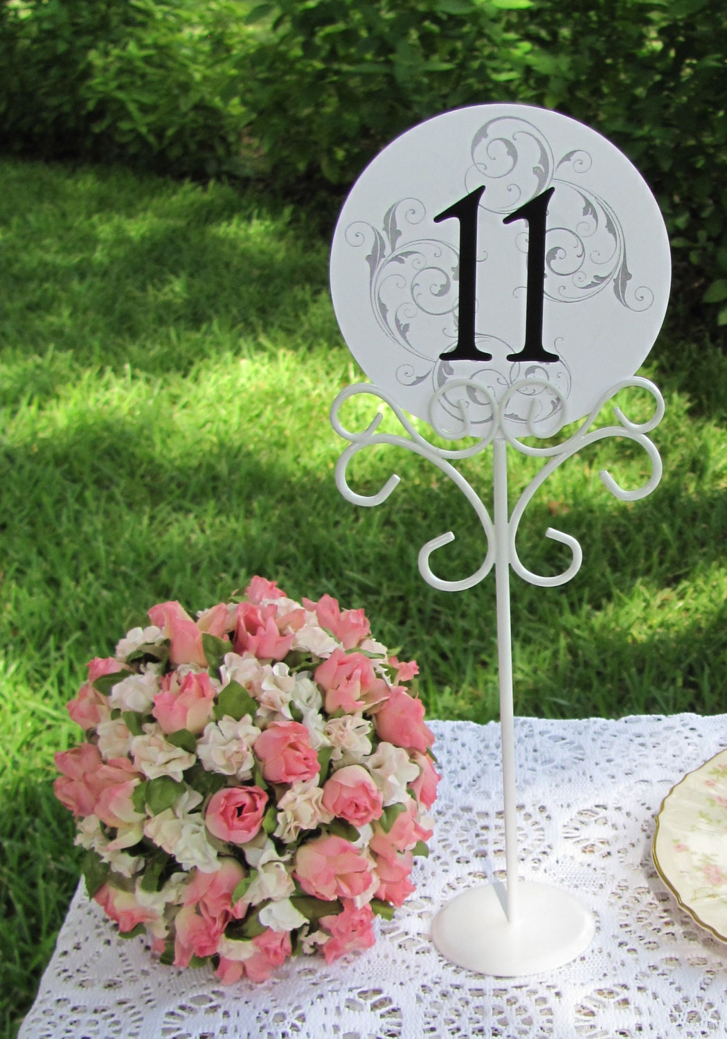 Wedding Table Number Holders or Stationery Photo Holders White