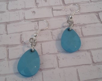 Light Blue Tear Drop Earrings