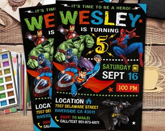 Superhero Invitation, Avenger Invitation, Superhero Avenger, Superhero Party, Superhero Invite, Avenger Birthday Party, Superhero Birthday