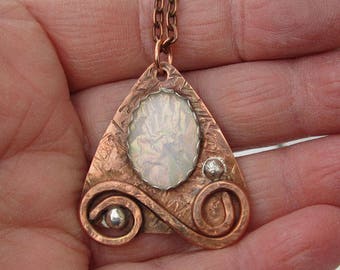 Opalite Mixed Metal Pendant