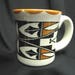 Vintage Native American Pottery Coffee Cup Mug I Shroulote Acoma New Mexico Southwest Southwestern Orange Black Signed Design Rustic Rare