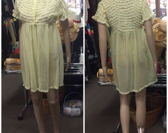 Pastel Yellow frilled Babydoll