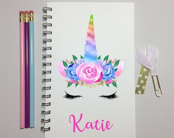Unicorn, Unicorn Journal, Bullet Journal, Notebook, Journal, Unicorn Gift, Gift, Personalized, Sketchbook, Cute, Writing, Party Favor, kids