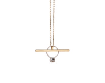 Gold Shiny The Bar Ringette - Ring Holder Necklace