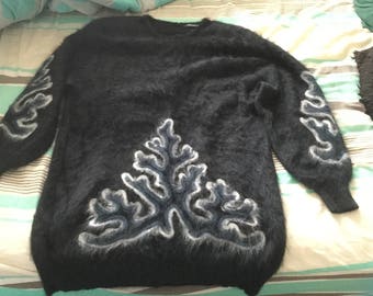 Beautiful Black Angora Fluffy Sweater