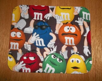 Mouse Pads, Peanut M and M, Computer Mouse Pad, Desk Accessory, Office Decor, Handmade, Gift, MousePad, Rectangle, Mouse Mat, Mouse Pad, Mat