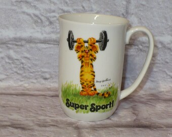 Vintage SUZY'S ZOO Super Sport! Tiger Coffee Cup Tea Mug Suzy Spafford Mug Enesco 4" tall