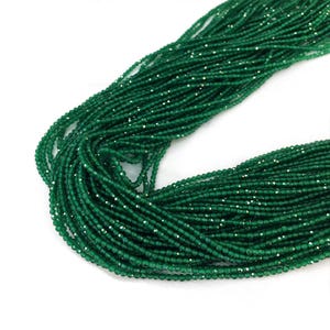 2MM Faceted Emerald Beads , Green Gemstone Beads , Round Emerald Beads , Tiny Natural Stone Beads , July Birthstone, 15.5 inch Strand