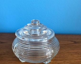 Vintage Art Deco Glass Powder Jar 1920s
