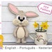 Felt pattern Ruby the Rabbit, softie pattern animal, plush pattern bunny, pdf sewing pattern easter by Superskattig