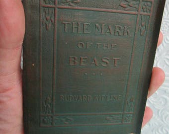 The Mark of the Beast by Rudyard Kipling - RARE Miniature Book Little Leather Library 1920s Antique Vintage