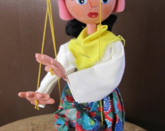 Marionnettes de Pelham dans boîte d’origine, fabriqué en Angleterre marionnettes, marionnette Pelham Vintage mère, mère marionnettes Marlborough Wilts, idée cadeau