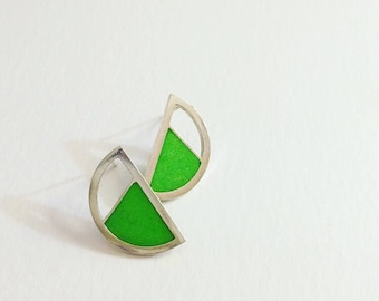 Green Resin Earrings