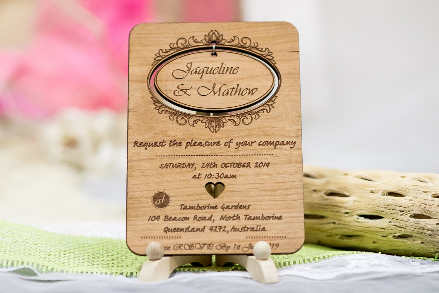 Wood Wedding Cards Set of 20 Unique Wedding Card Rustic
