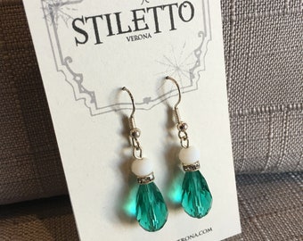 ON SALE Glass drop earring sparkling 20s flapper fashion
