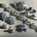 25% Off A Gathering of Blues 6 Pieces Beautiful Vintage Blue Rhinestone Jewelry 50s-60s Pins Earrings Bracelet Lot Collection