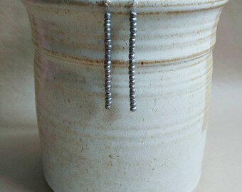 Pewter Beaded Earrings