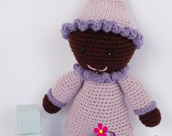Baby Girl Doll Crochet Baby Girl Doll My First Doll Stuffed Lavender Baby Girl Doll Plush Lavender Baby Girl Doll Crochet Stuffy
