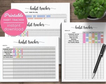 Habit Tracker Routine Log Habits Tracking Habit Log Habits Tracker Habit Tracking Daily Habits Weekly Habits Printable Habit Lists Trackers