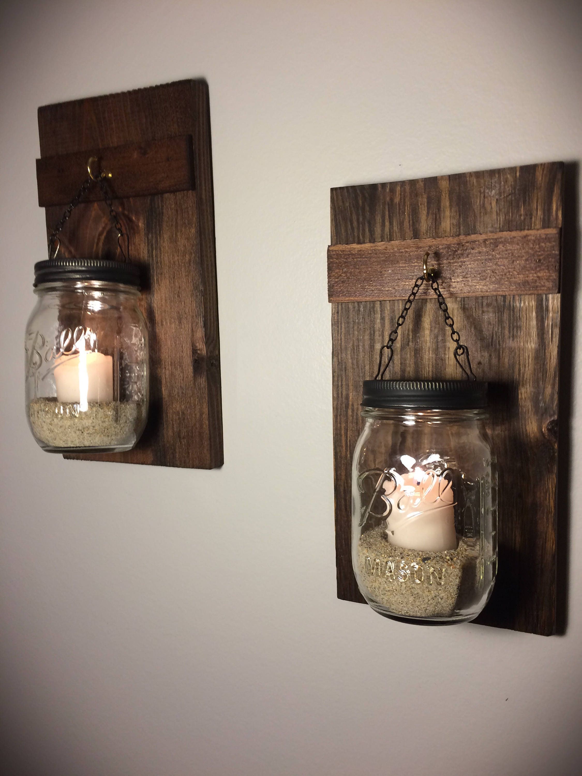 Set Of 2 Hanging Mason Jars Rustic Home Decor Home Living