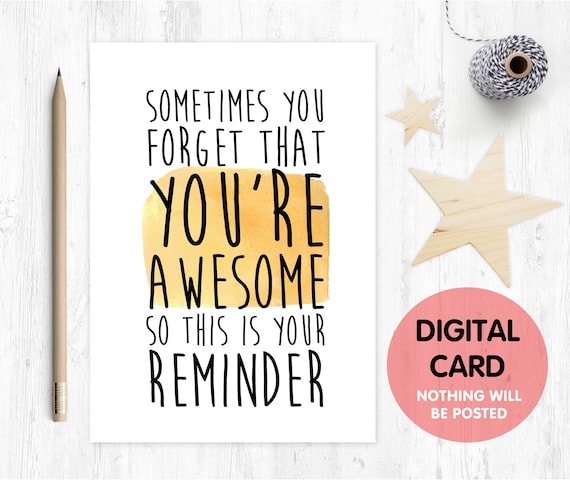 encouragement card, motivation card, thinking of you card, friend card, you are awesome, awesome card, funny friend card, confidence card