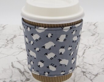 Reusable Reversible Fabric Coffee Cup Cosy Sleeve | Cup Cosy | Cup Sleeve | Fabric Cup Holder | Coffee Cup Cosy | Coffee Cup Sleeve