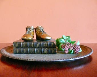 Copper Bronzed Baby Shoes, Baby Booties, Photo Prop, Baby Shower Gift Decor, Vintage Nursery Decor